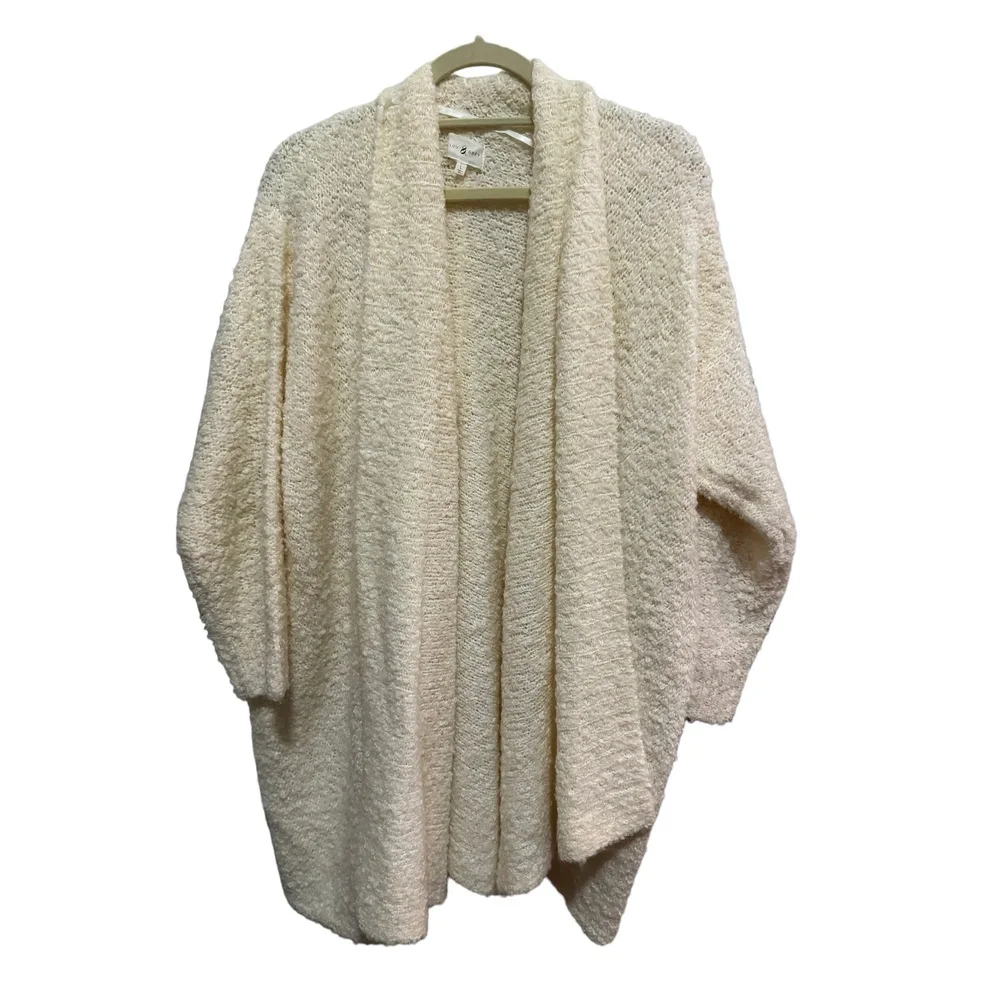 LOFT - Lou & Grey - oversized raglan sleeve open front cardigan - cream - Size L - Picture 1 of 3